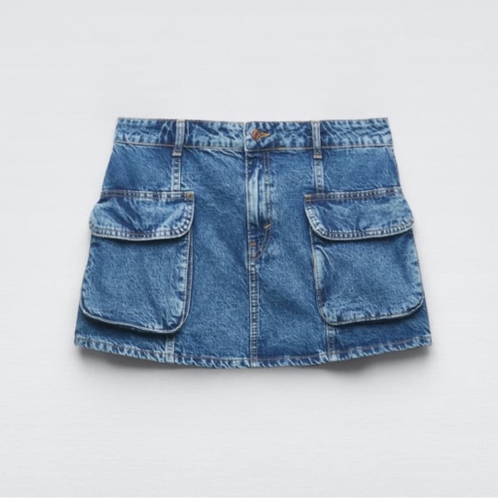 Zara Denim Cargo Skirt